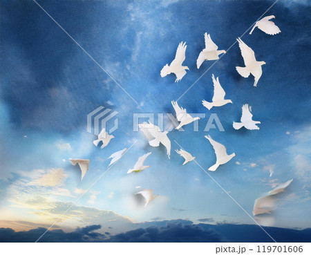 鳥と空のイラスト素材 [119701606] - PIXTA