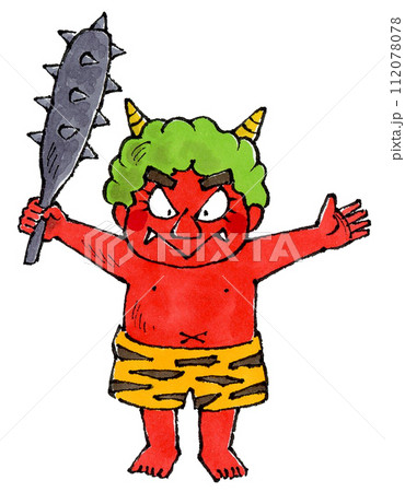 赤鬼 手描きイラストのイラスト素材 [112078078] - PIXTA