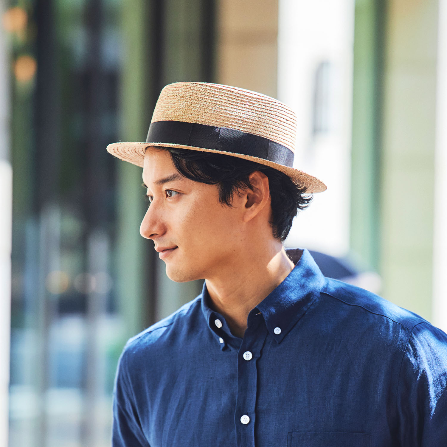 田中帽子店Marin/h（マラン・オム）紳士用カンカン帽子（グログラン