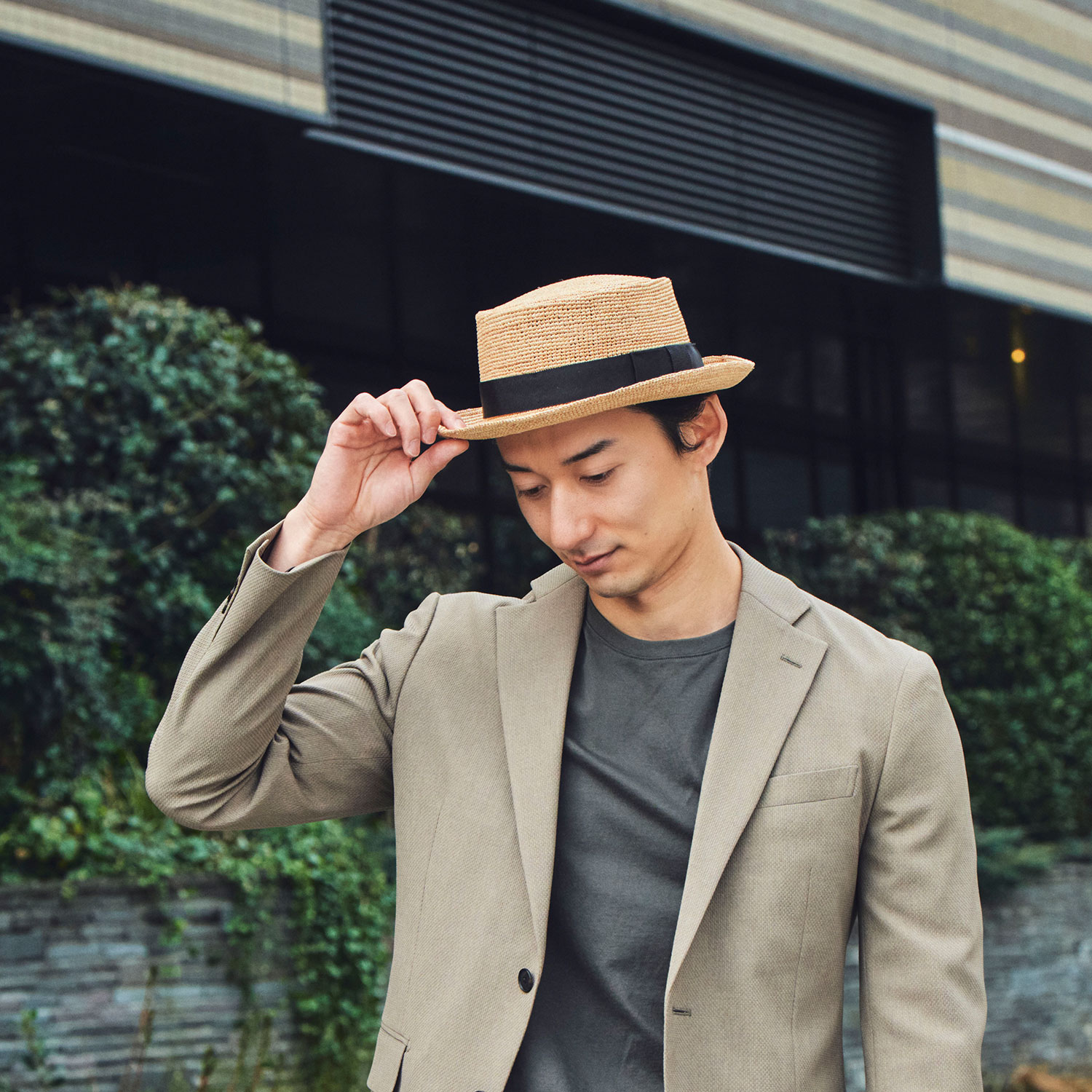 田中帽子店Brice2 （ブリス2）ラフィア ポークパイハット 紳士用帽子