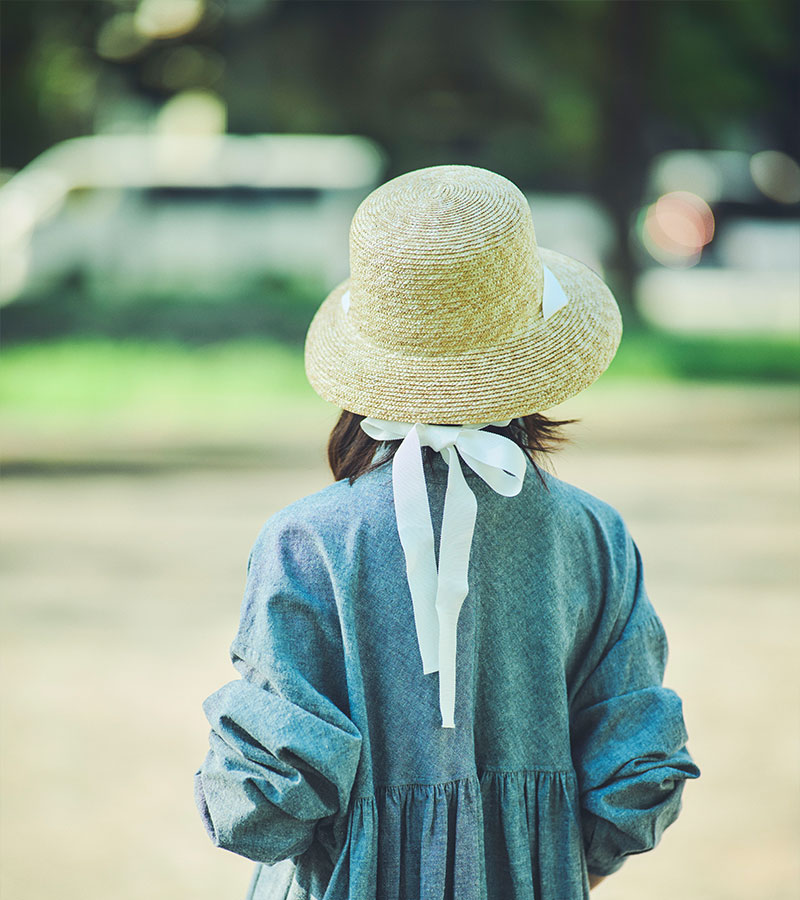 田中帽子店Bianka（ビアンカ）麦わら ロングリボン カサブランカ 婦人