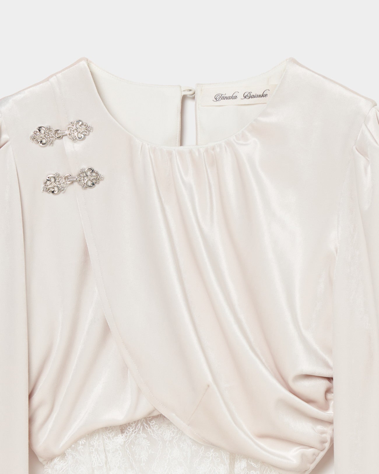 タナカダイスケ| gather neck velour tops White – tanakadaisuke