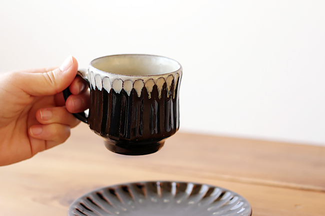 源右衛門窯】カップ＆ソーサー/しのぎ/掛分 | 【丹波のイロドリ】丹波