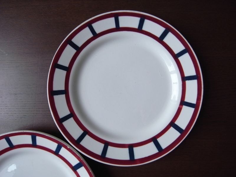 バスク柄のデザート皿2枚セット フランスアンティーク - テーブルB