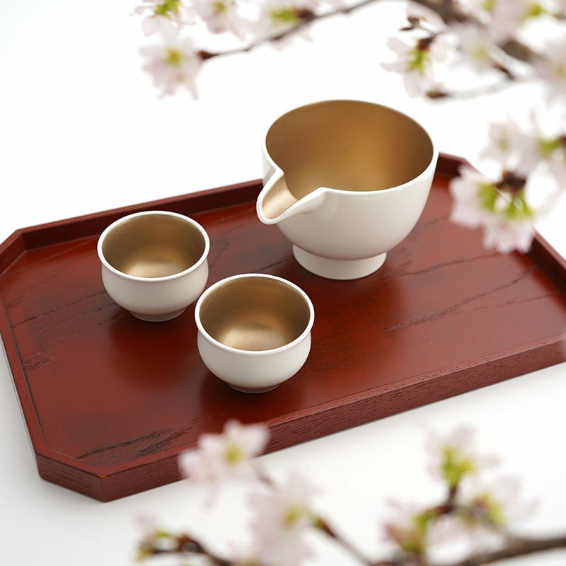 和モダン漆器 【越前塗】酒器セット シャンパンゴールド〈片口1個