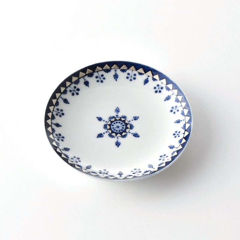 藍青シリーズ 【波佐見焼】飾り銀彩 プレート 105〈1枚〉 |皿や鉢など