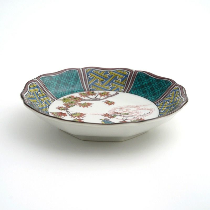 九谷焼 伝統柄 【九谷焼】4.5号皿揃 花鳥絵変り〈5枚〉 |皿や鉢など和