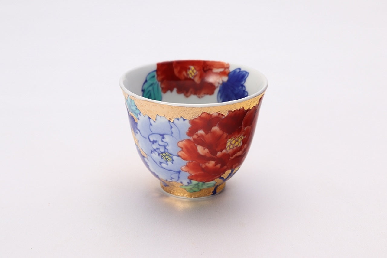 ティー用品 「茶器セット 金彩 桜 木箱付」 金龍窯 江口天童 有田焼