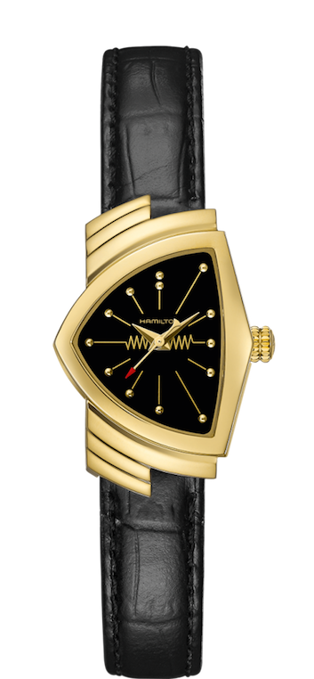 ☆HAMILTON☆ベンチュラ純正/クロコダイル型押しベルト(ゴールド