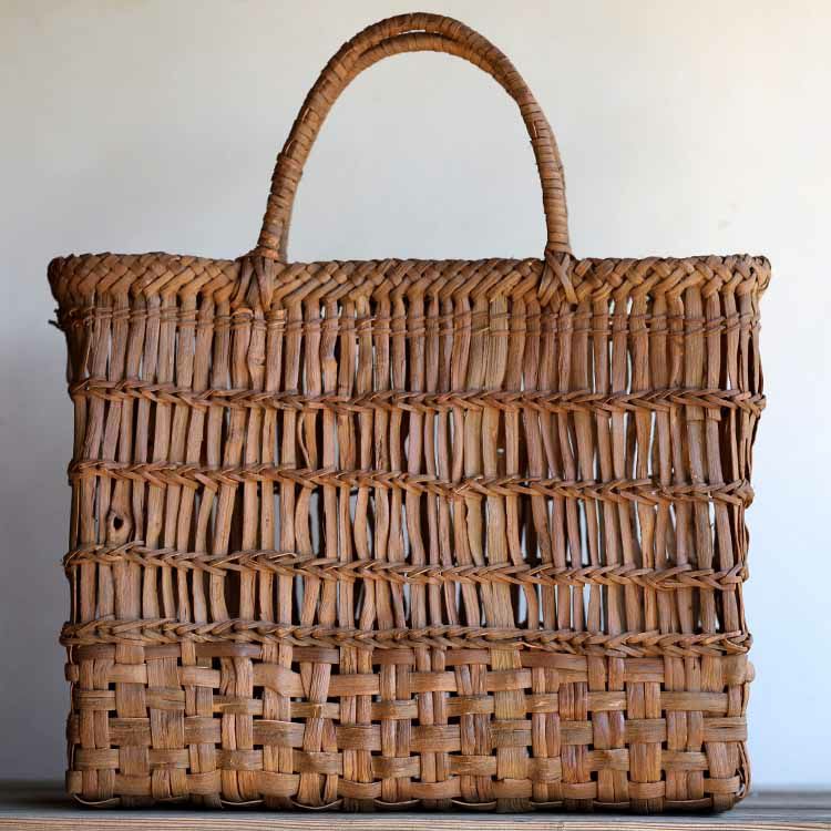 受注生産 お届けまで約1～2ヶ月】 【国産】山ぶどう棚編み手提げ籠