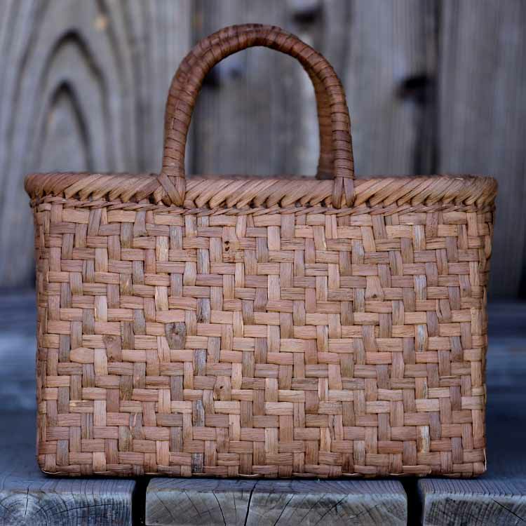 国産】山ぶどう 網代編み手提げ籠バッグ（内布なし） | 虎斑竹専門店 竹虎