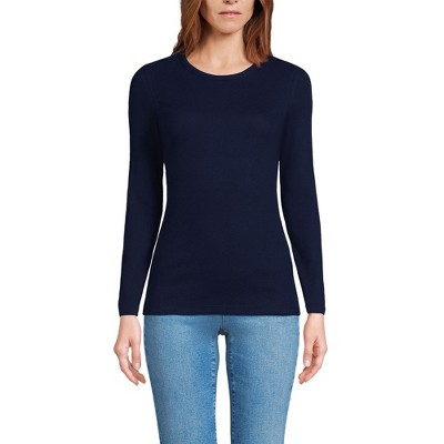 Lands' End Women's Lightweight Jersey Skimming Long Sleeve Scoop