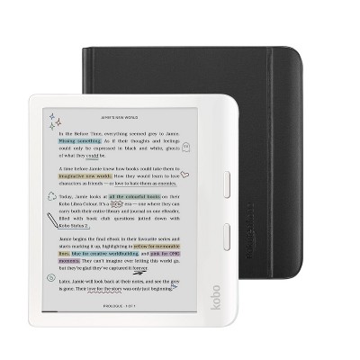 Kobo Libra Colour White eReader with Black SleepCover Bundle : Target