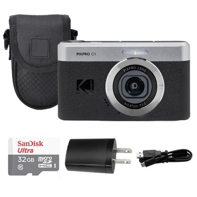 Kodak PIXPRO C1 Compact Digital Camera Brown + 32GB Memory Card +