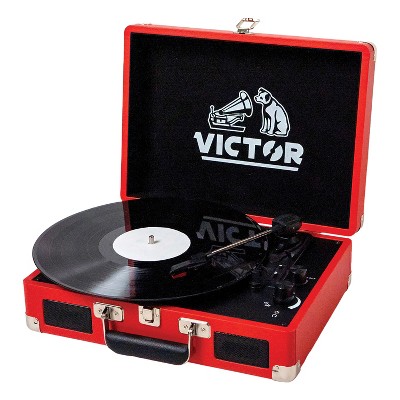 Victor® 2-Watt Metro 3-Speed Belt-Drive Manual Suitcase Turntable
