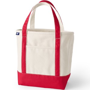 Lands' End Medium 5 Pocket Open Top Canvas Tote Bag - - Natural