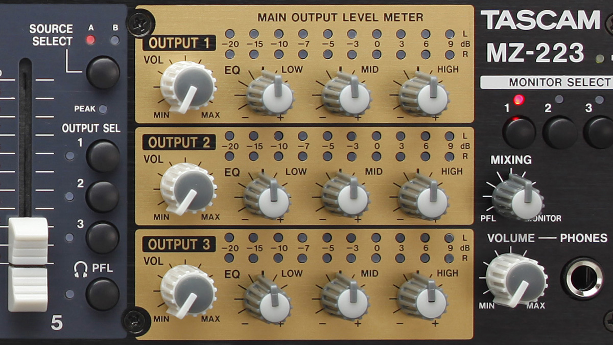 MZ-223 | 5-Channel Rackmount Multizone Mixer | TASCAM - United States