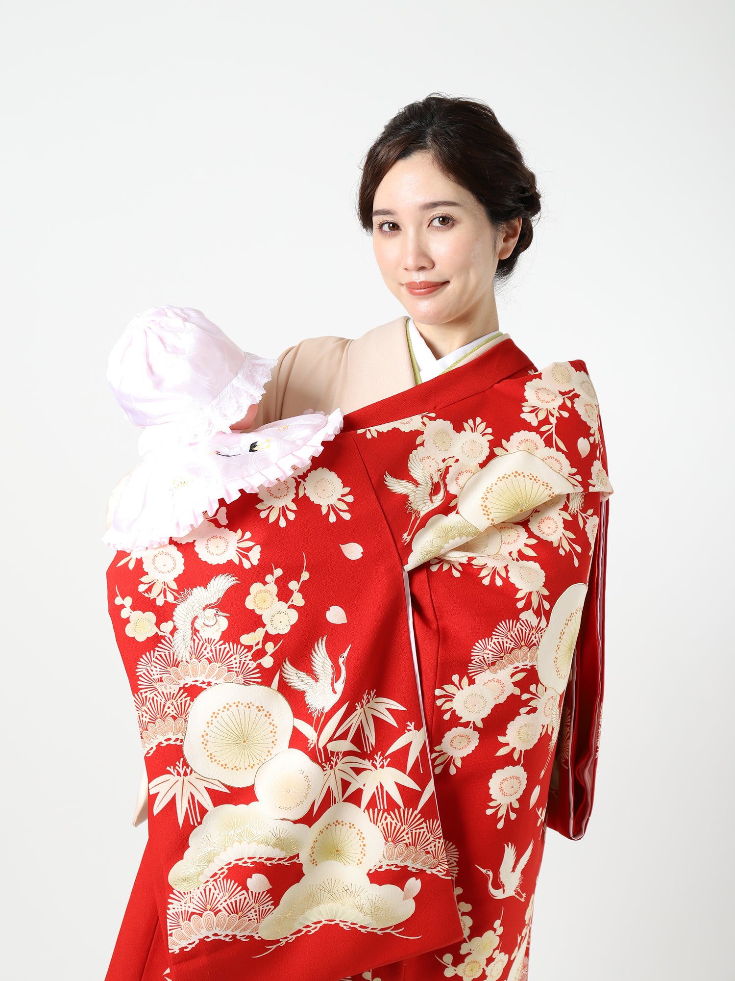 T0004/松竹梅/紅 | お宮参り着物レンタル | tententen – tententen