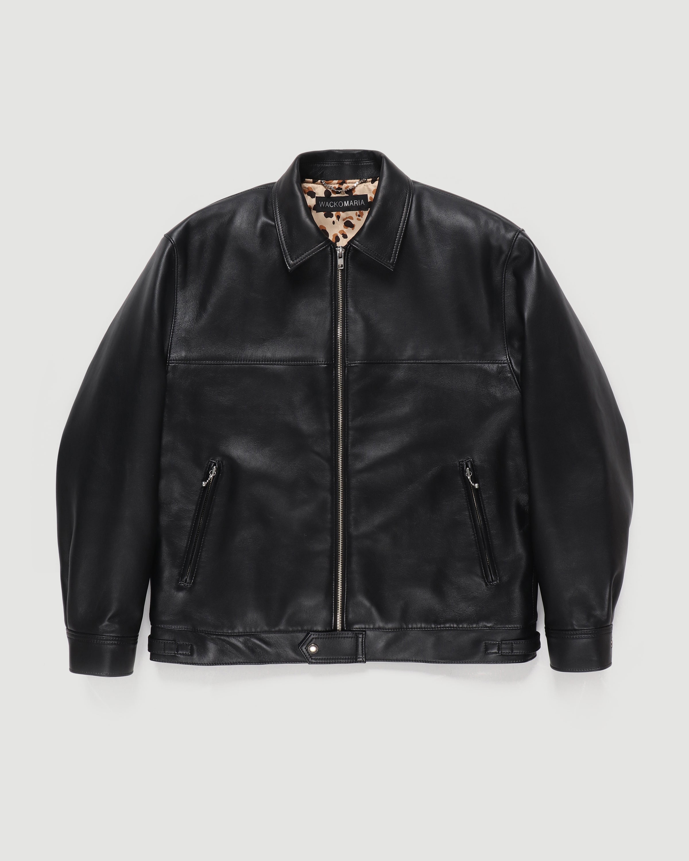 Wacko Maria – Single Riders Leather Jacket (Type-2) Black – Tenue