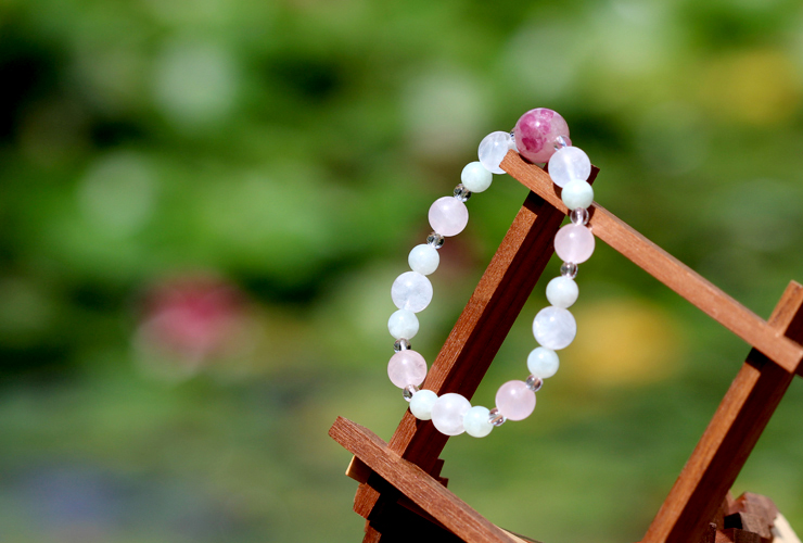 玉」高品質ピンクトルマリンシリカブレスレット [ 天然石アクセサリー