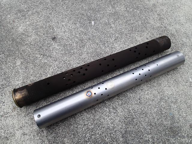 ハーレー スポーツスター用ブラスマフラーのインナーサイレンサーを