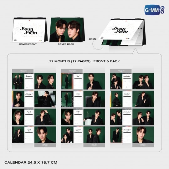 GMMTV / BOUNPREM オフィシャルカレンダー 2025 - タイBL・タイGL