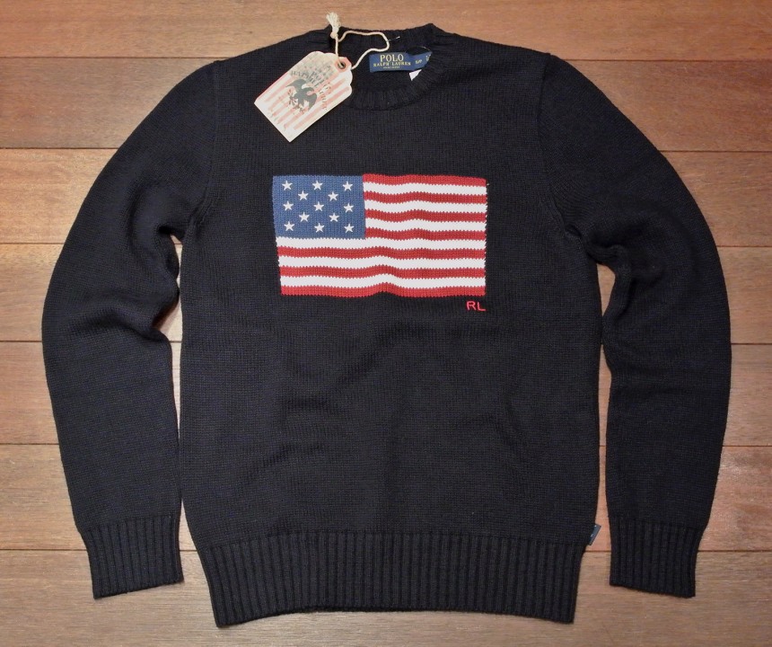 ポロラルフローレン 星条旗 フラッグ コットンセーター アメリカ製