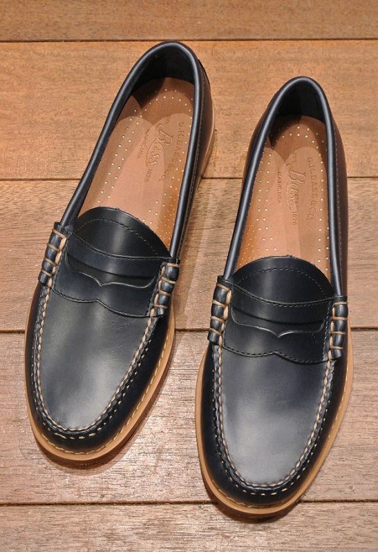 BASS バス ローファー ビーフロールペニー (Navy/7.5-D) 新品 並行輸入