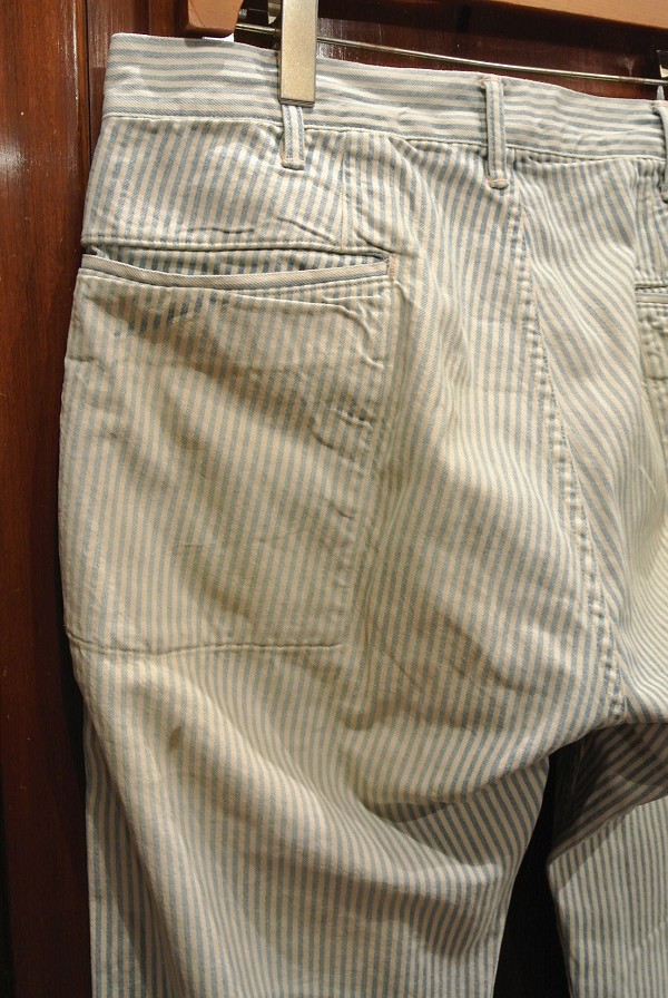 USED RRL ラルフローレン ヒッコリー ダメージ+リペア ワークパンツ