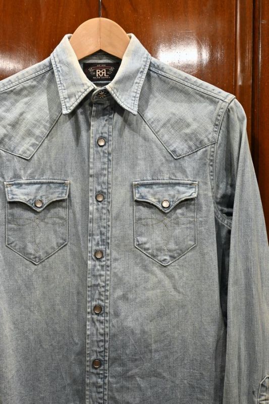 USED) RRL ラルフローレン デニム ウェスタンシャツ コンチョボタン