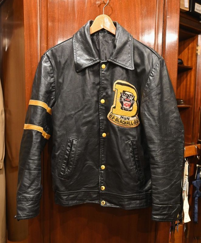 USED 80S カナダ製 オールレザー スタジャン(Black*Yellow) サイズ表記