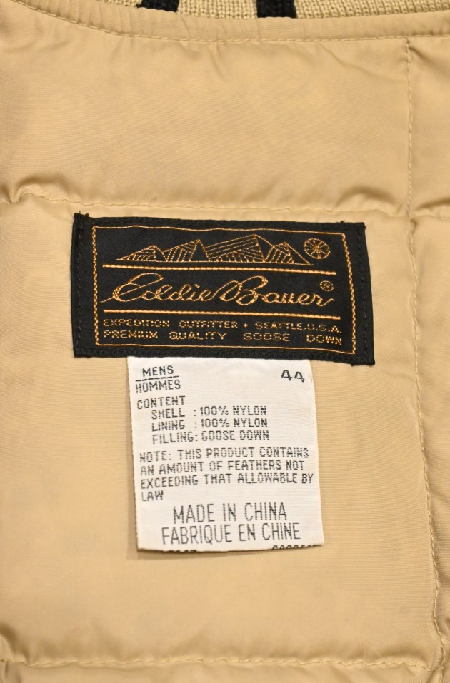 80s VTG/USED EDDIE BAUER エディバウアー ダウンベスト(TAN/44