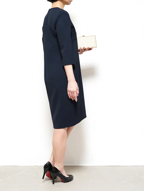 YOKO CHAN（ヨーコチャン） ロングスリーブパールドレス（ネイビー