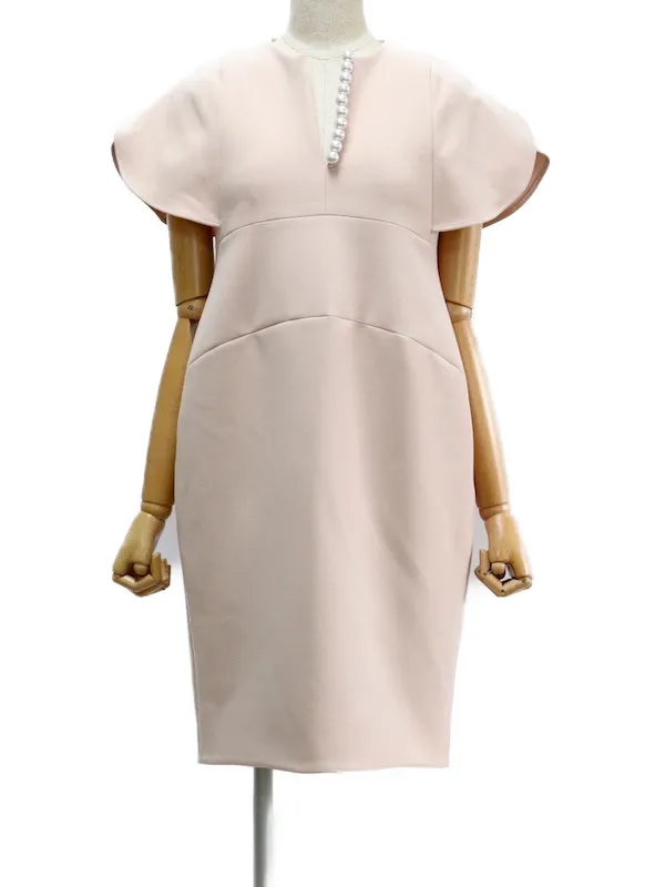 YOKO CHAN（ヨーコチャン） フレアスリーブパールスリットラインドレス