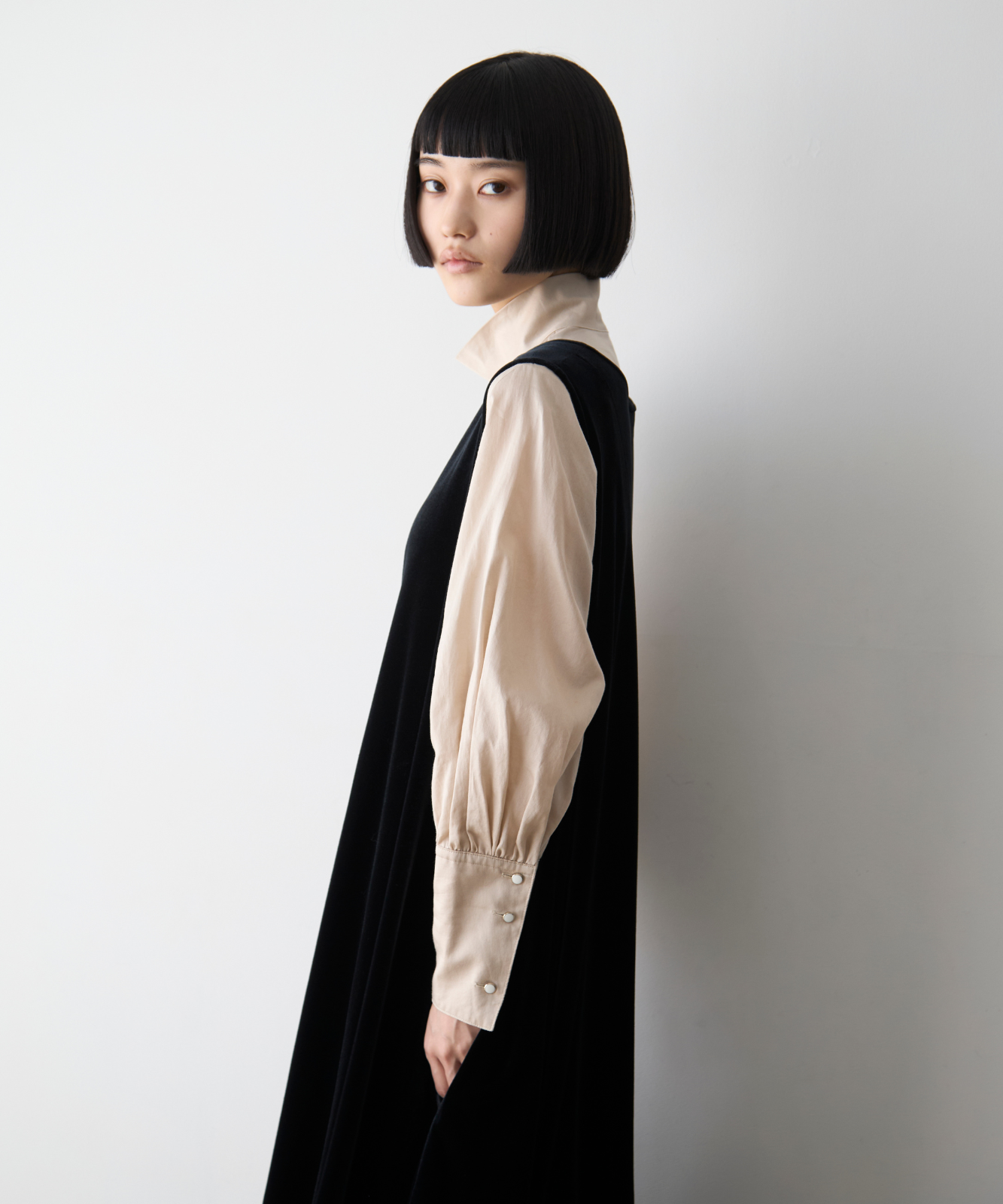 ≪通常販売≫【THE DRESS #16】no-sleeve velour one piece