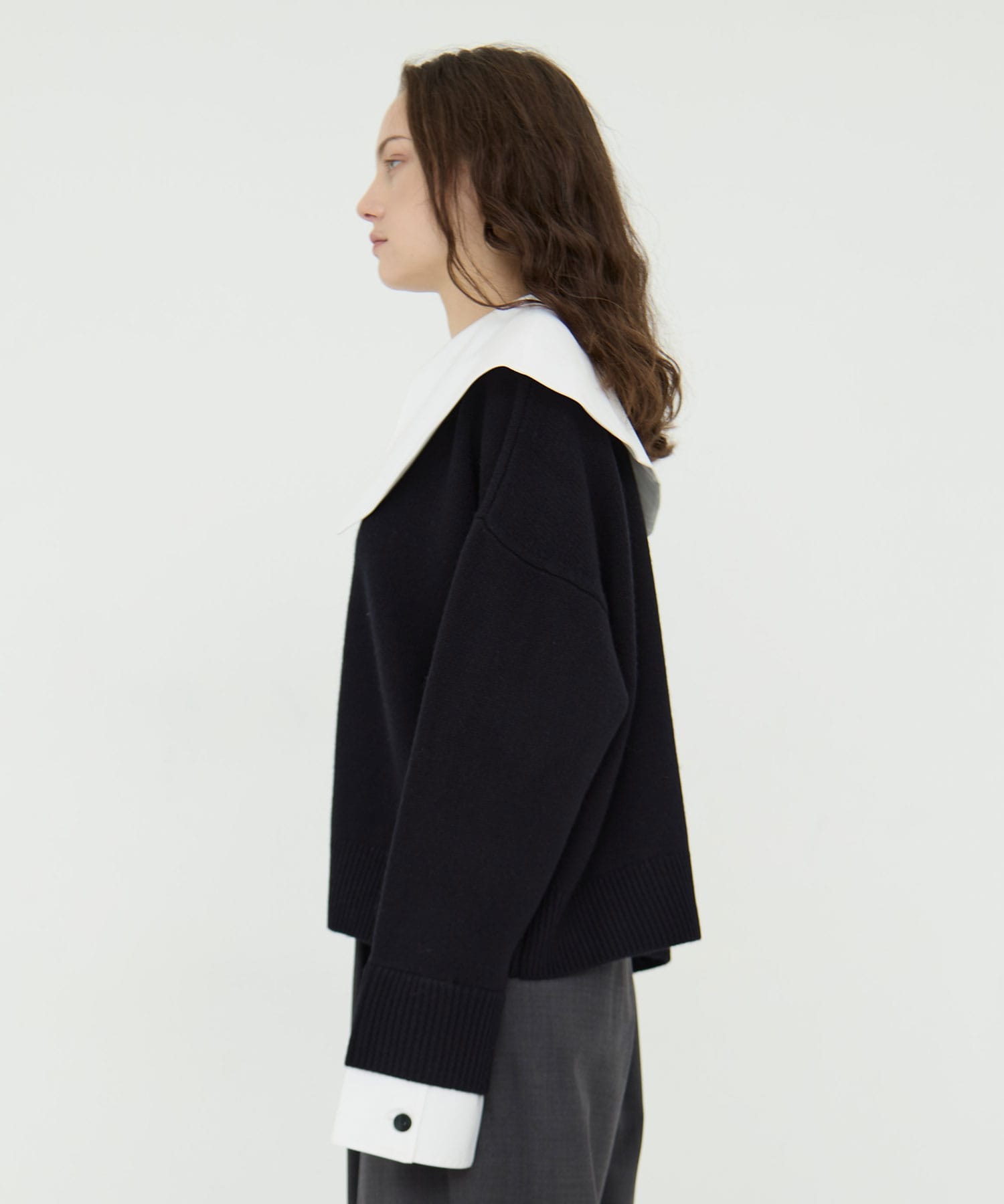CLASSICAL COLLAR CARDIGAN(38 BLACK): ENFOLD: WOMENS｜THE TOKYO