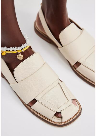 Free People Libby Fisher Flat Sandals Chalk – The Wander Shop