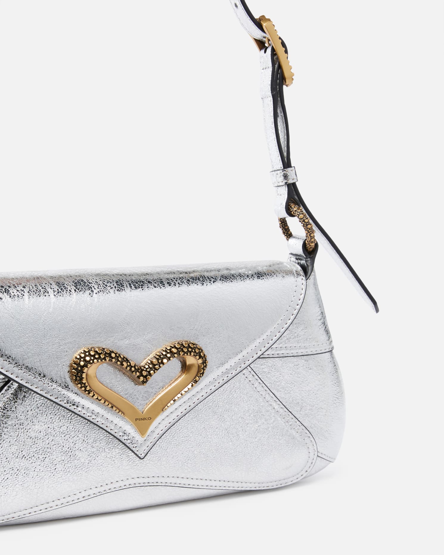 Silver laminated shoulder bag – BU Club