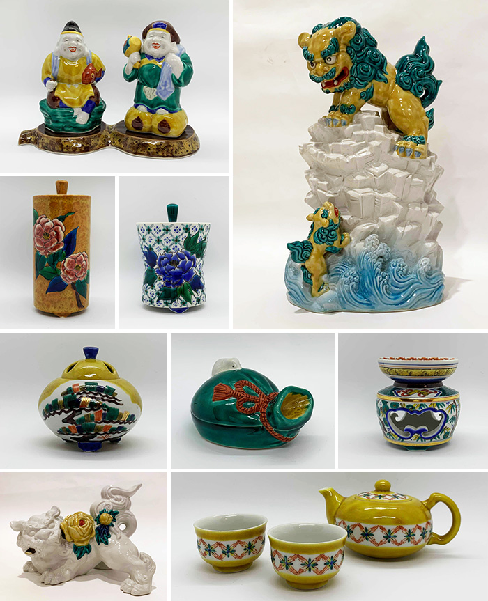 九谷深香陶窯 二代浅蔵五十吉 銀彩瑞果