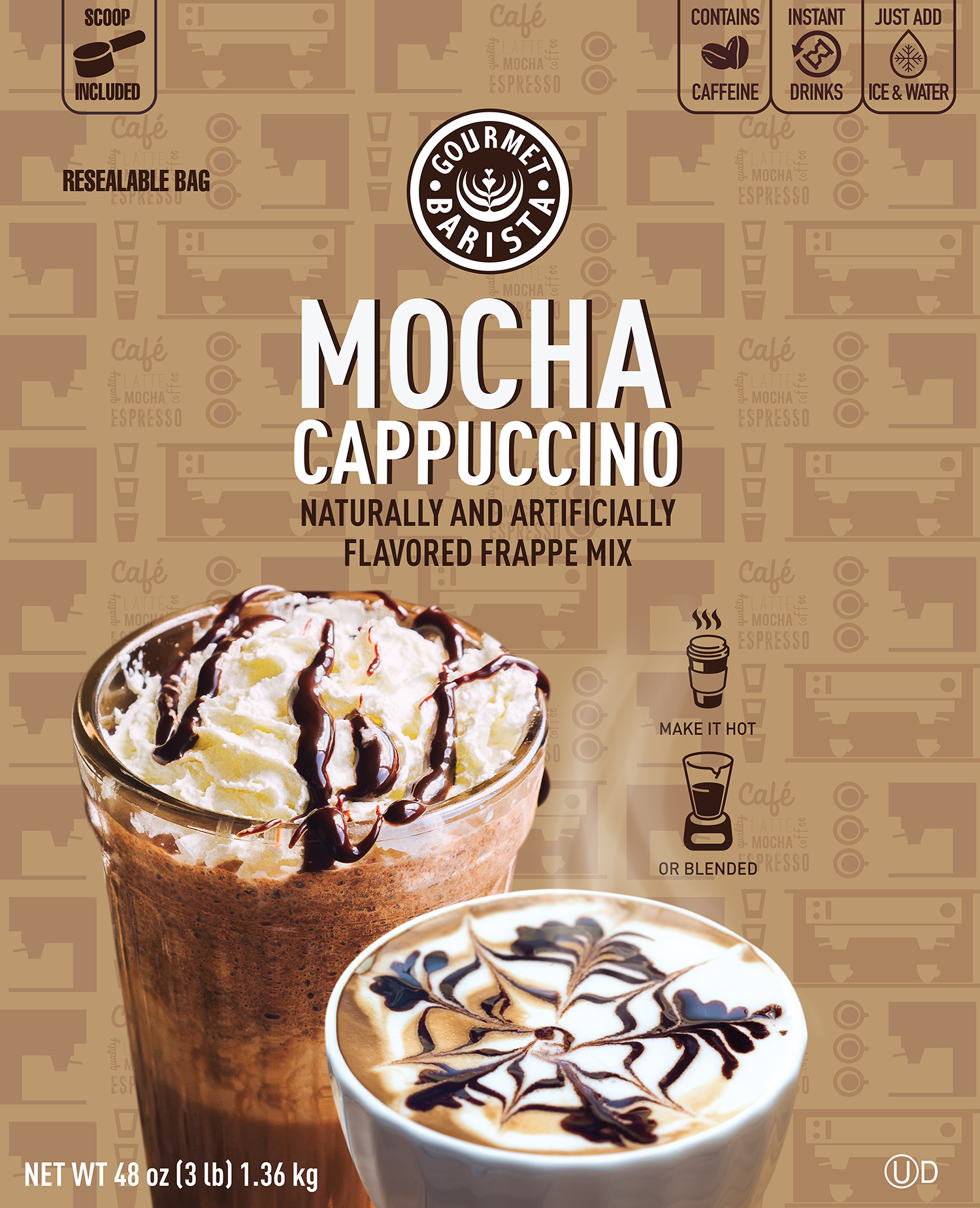 Mocha Cappuccino Frappe Mix – Rich Chocolate & Arabica Coffee