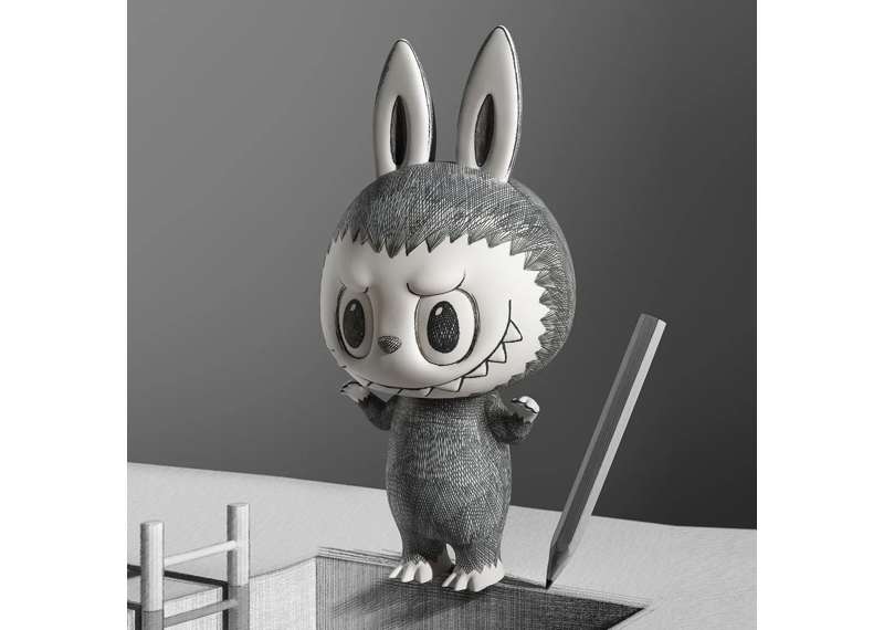 新品未開封 MEGA LABUBU 400% Sketch popmart MEGA LABUBU 400% Sketch