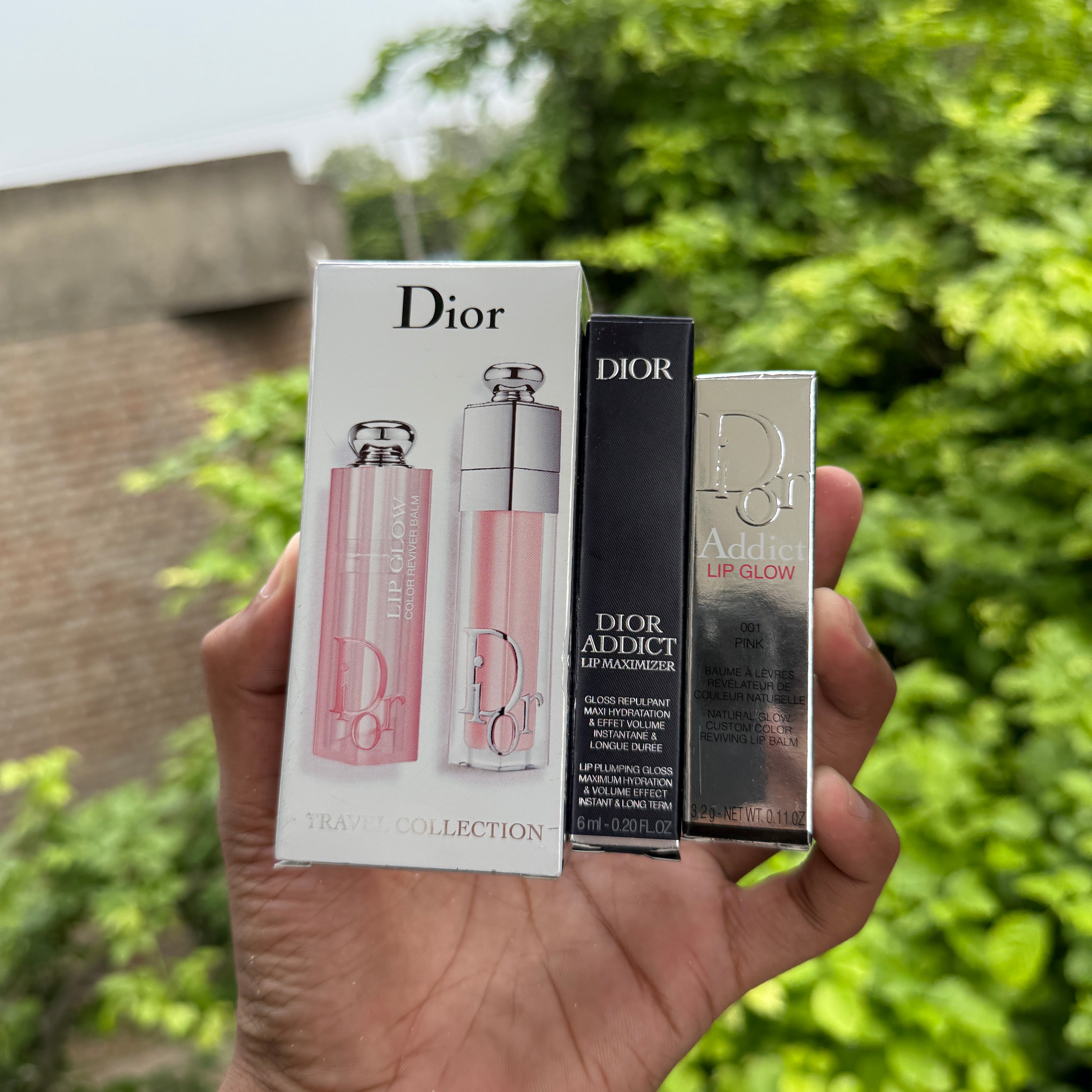 Dior Labial Set Travel Duo Lip Glow + Lip Maximizer Kit Pink 001
