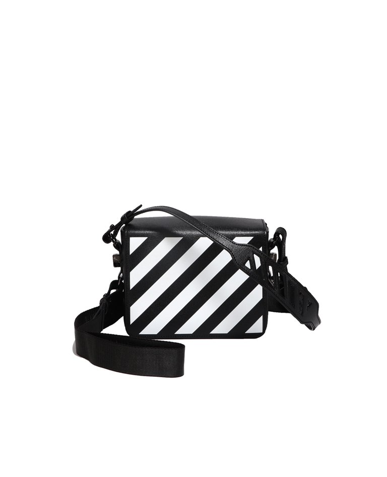 Off White Logo Diagonal Stripes Black Clip Black ショルダーバッグ