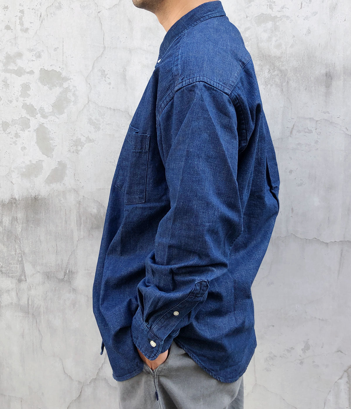 DESCENDANT/ALLEN DENIM LS SHIRT (INDIGO)
