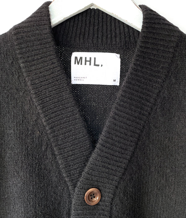 MHL./FINE SHETLAND CARDIGAN (BLACK)