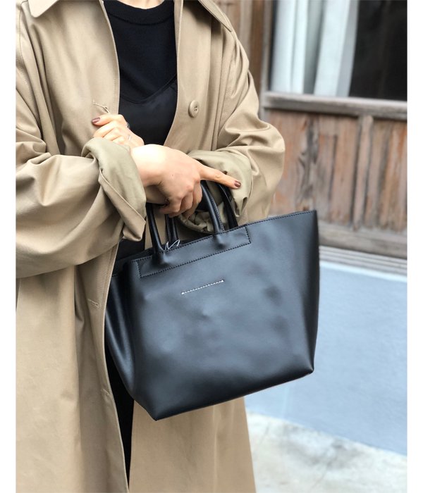 MM6 MAISON MARGIELA/LEATHER TOTE BAG(BLACK)