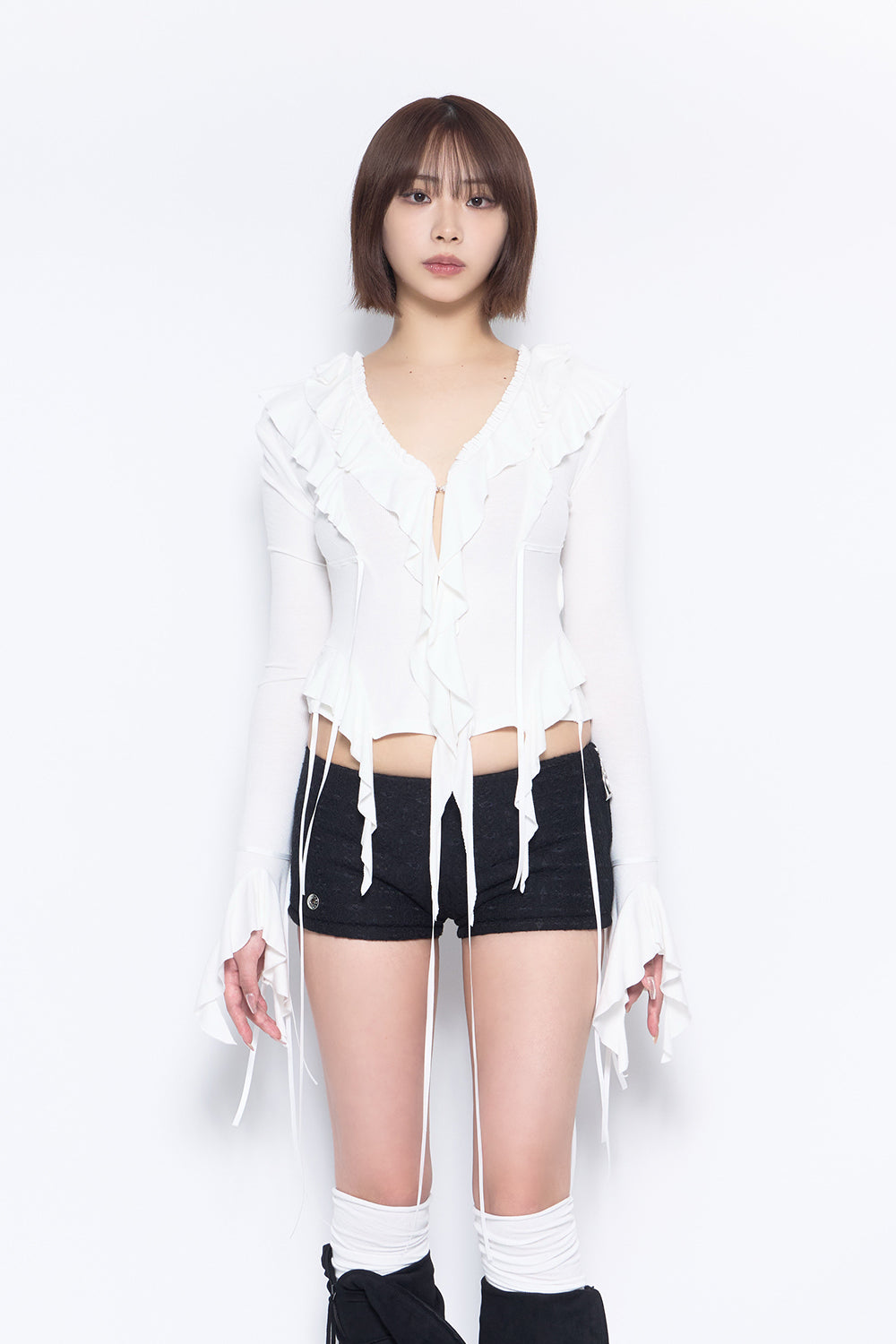 THEREDTHREAD / ザレッドスレッド】S flow frill tops