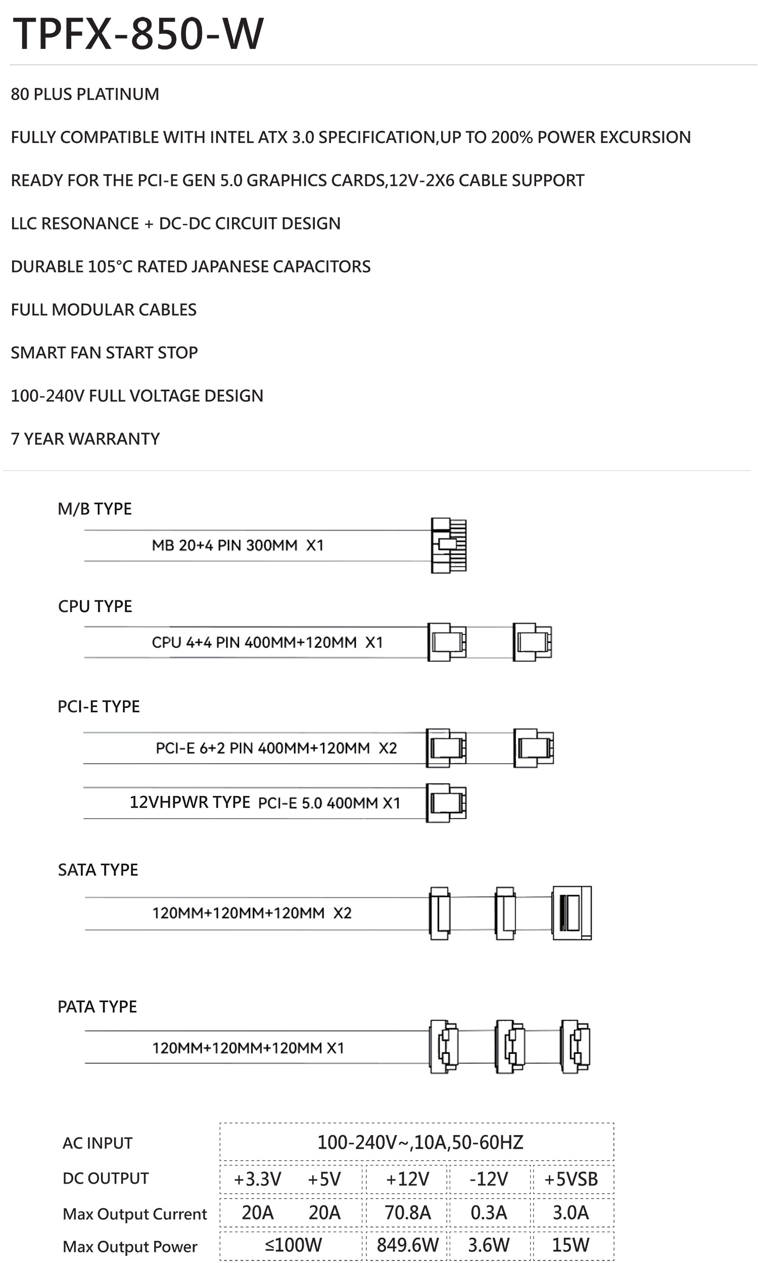 TPFX-850-W – Thermalright