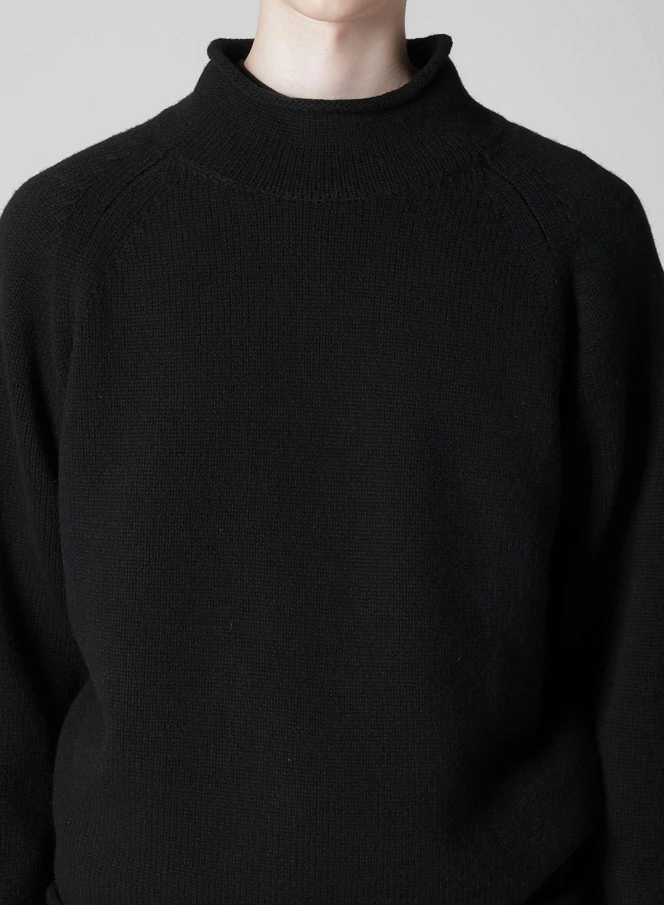 Y's for men × MASSES】WOOL SINGLE STITCH MOCK NECK PULLOVER – THE