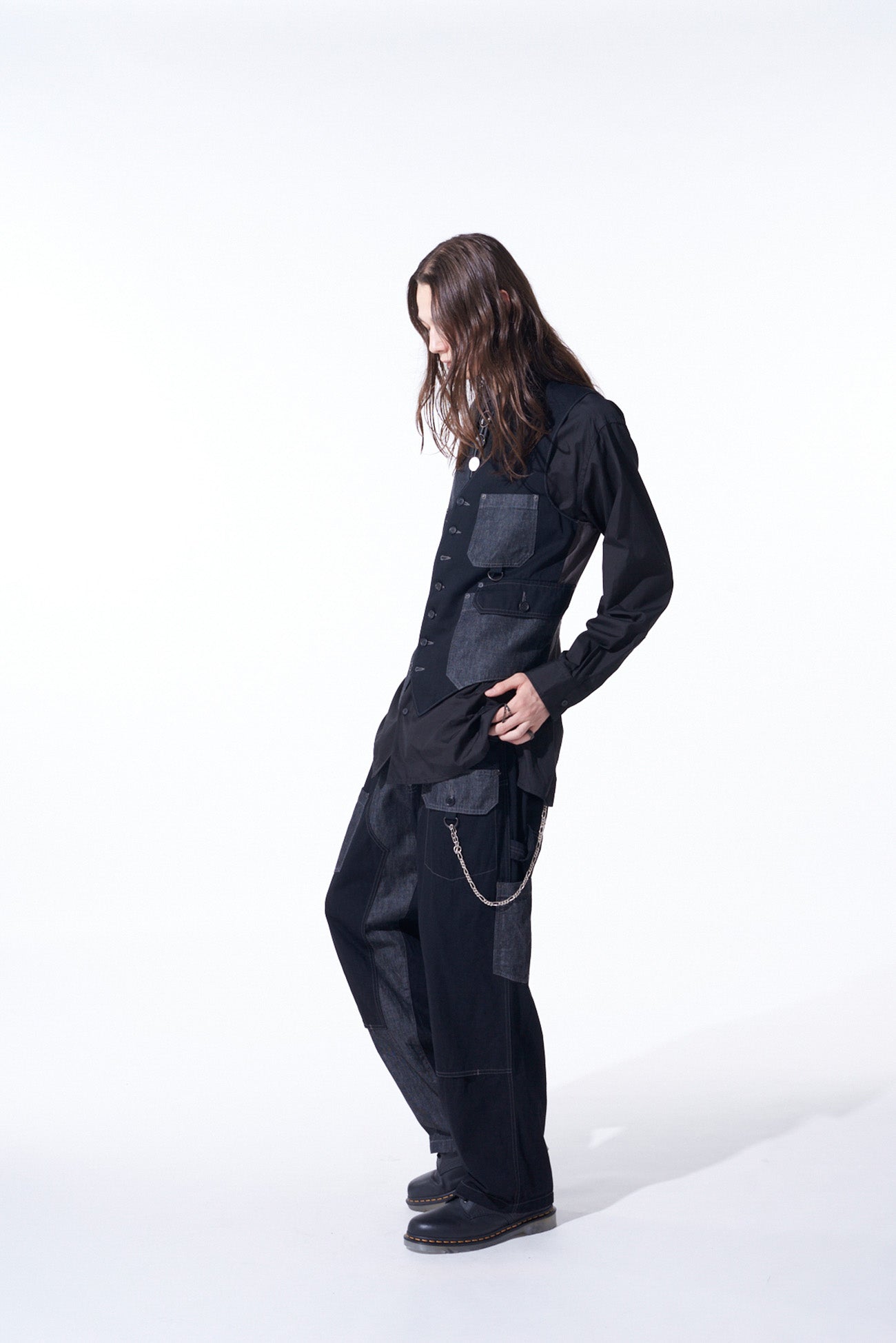 7OZ DENIM CRAZY PATCHWORK VEST – THE SHOP YOHJI YAMAMOTO